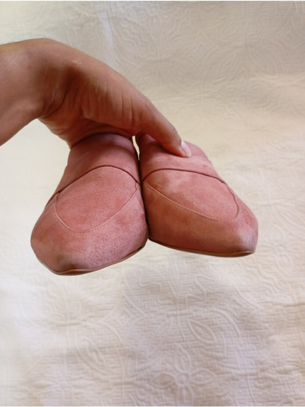 Cole Haan Womens Pointed Toe Pink Suede Mule Flats 9B - Picture 11 of 12